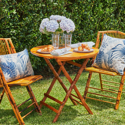 Bamboo Folding Table Round Natural Styled