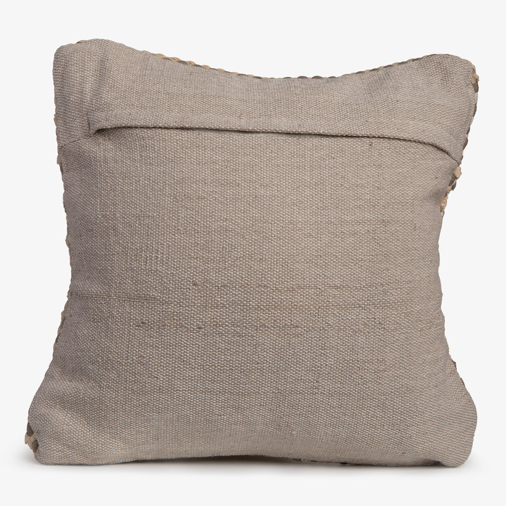 Beige Cotton Woven Cushion