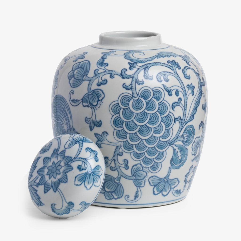 Blue & White Amelia Round Jar Open