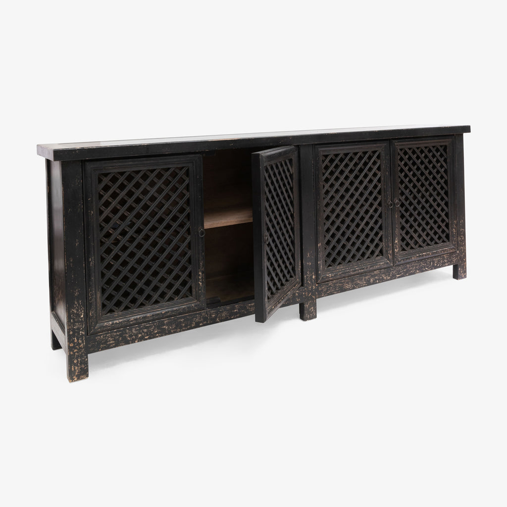 Bohai Four Door Cabinets Black Open