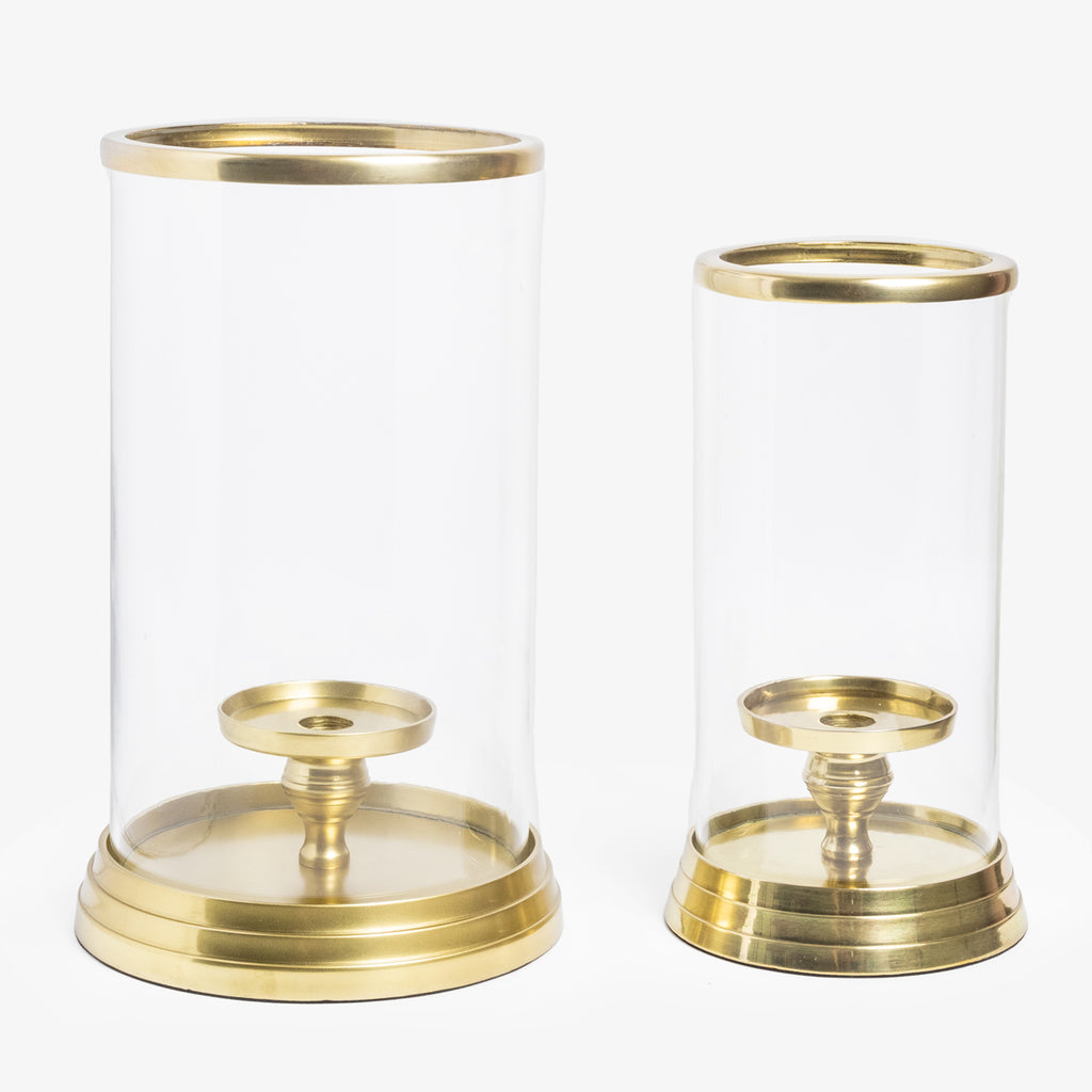 Brass Hurricane Candle Holders