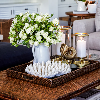 Brass Hurricane Candle Holders Styled