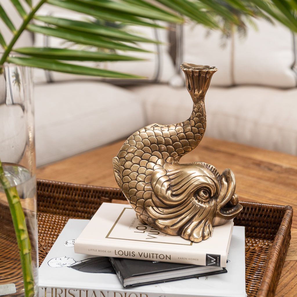 Brass Stand Fish Candle Holder
