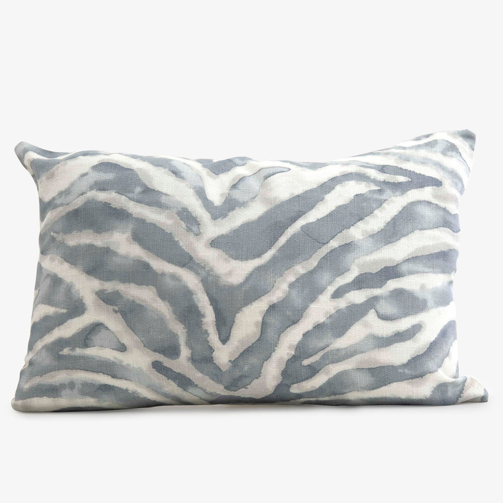 Zebra Print Cushion Pale Blue Rectangular