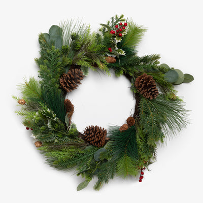 Classic Red Berry Wreath Front