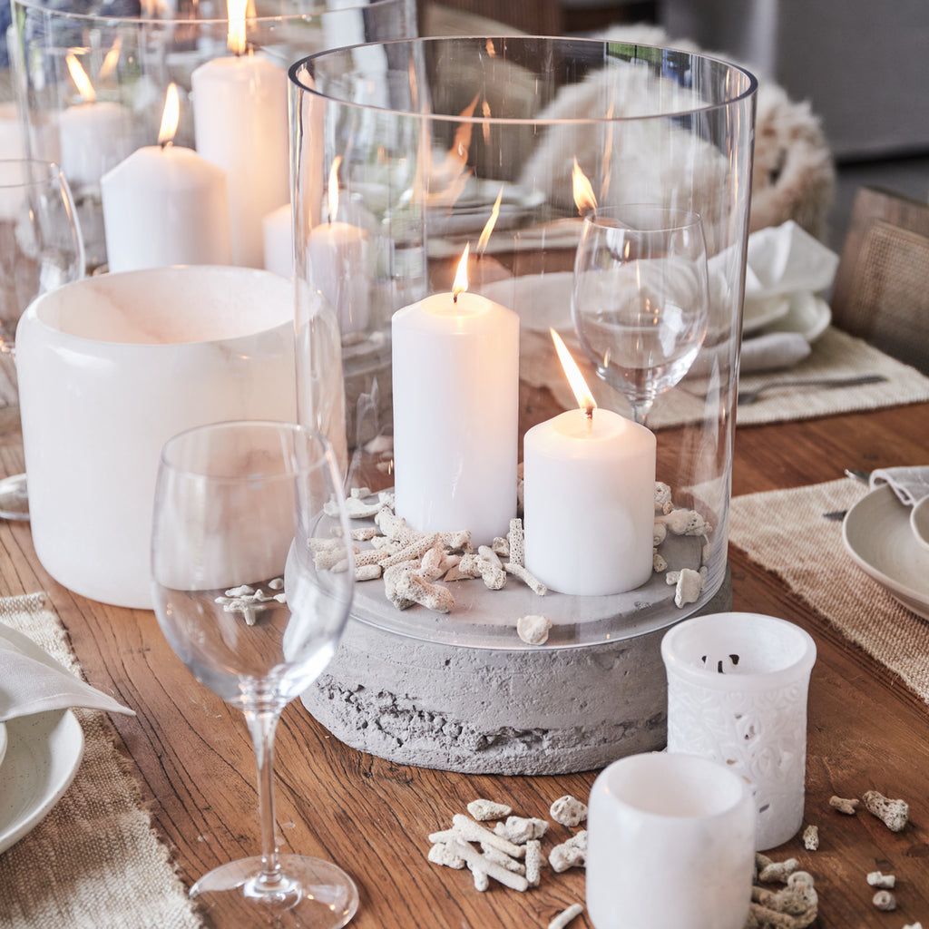 Concrete Harper Hurricane Candle Holders Alfresco Emporium