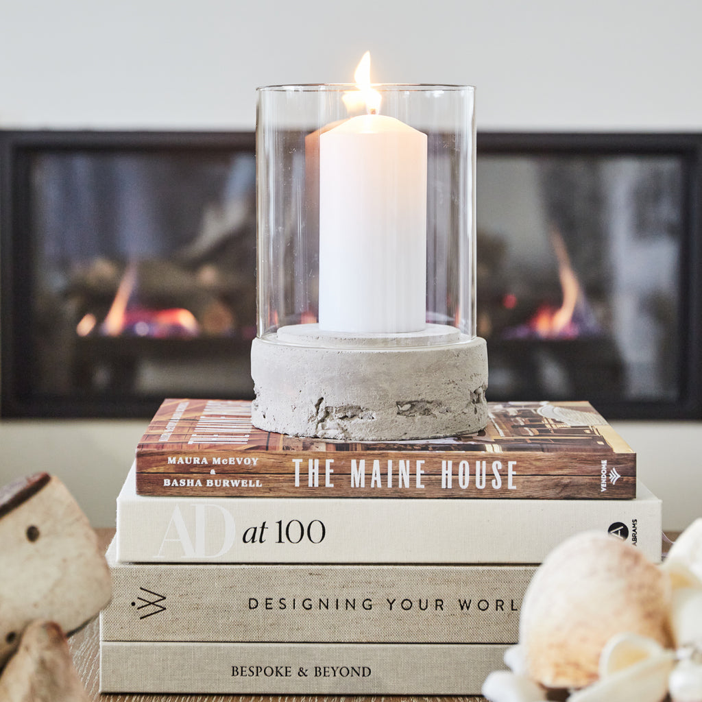 Concrete Harper Hurricane Candle Holders Alfresco Emporium