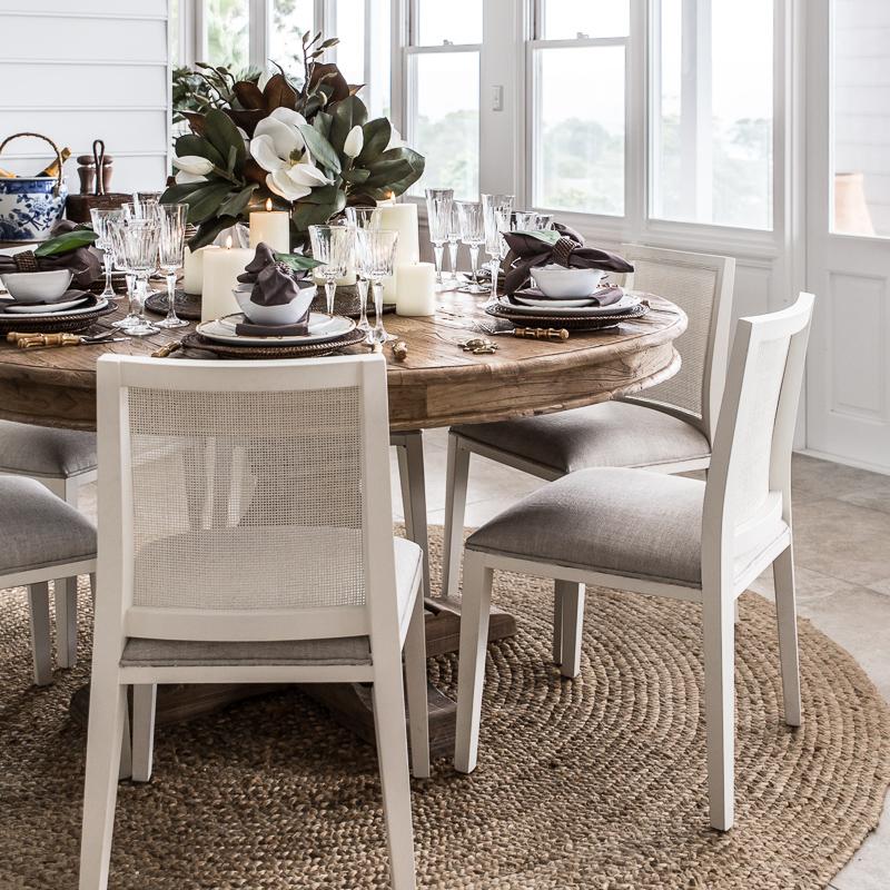 Boston - Round Dining Table 120cm  Cross back dining chairs, Round dining  table, Round table and chairs