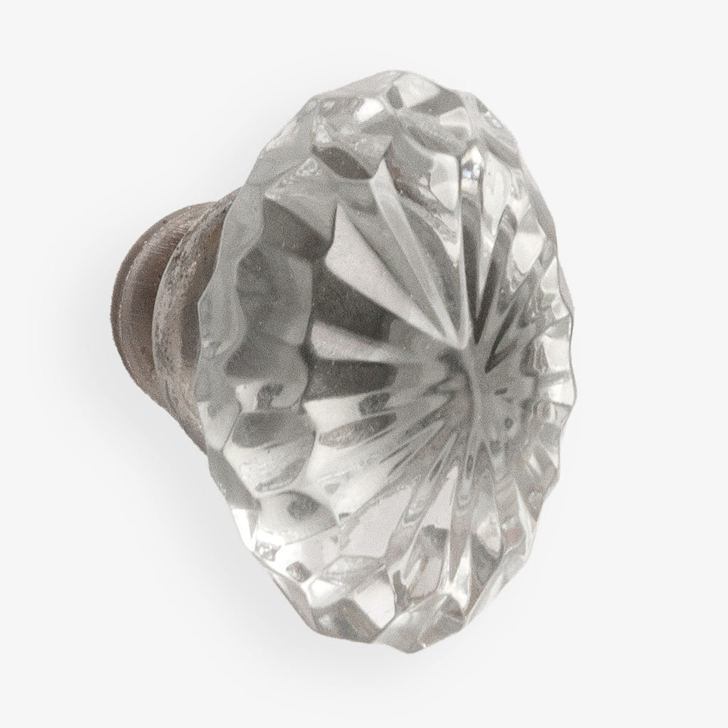 Crystal Glass & Silver Base Drawer Knob