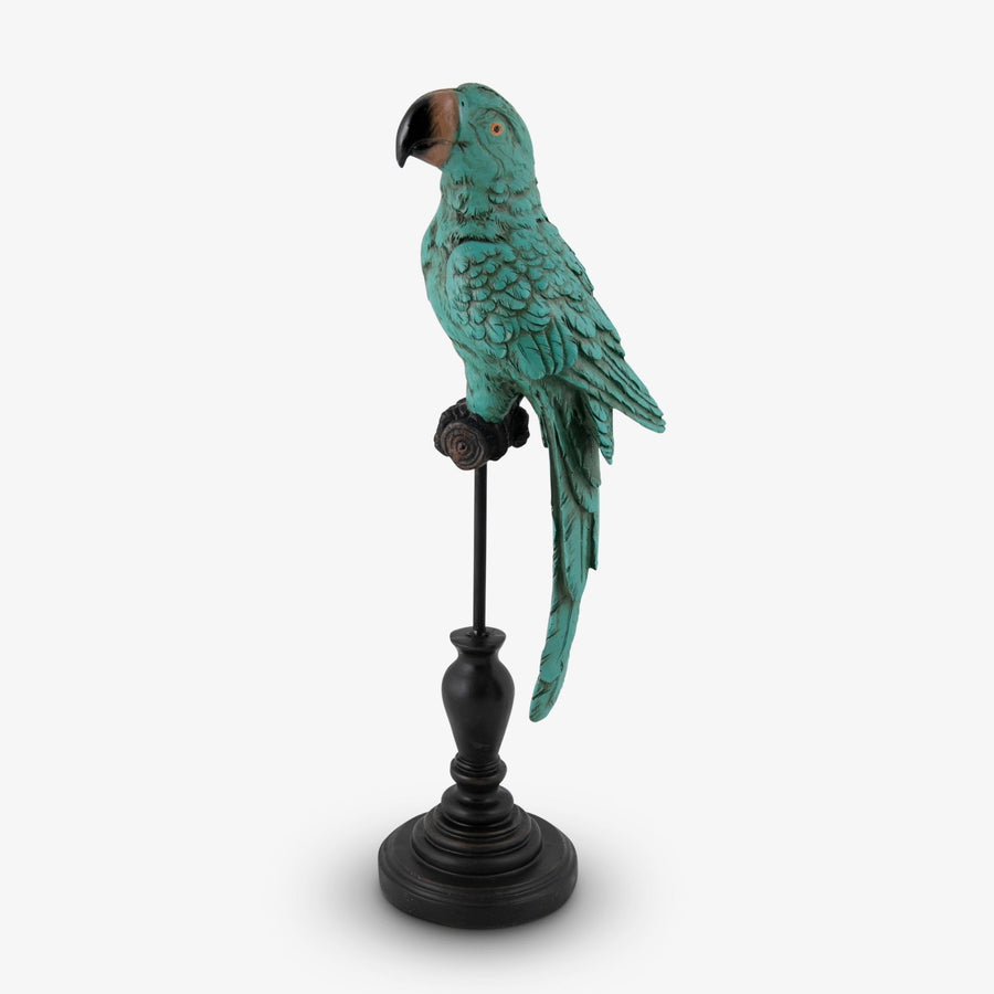 Parrot on Stand Aqua 38cm