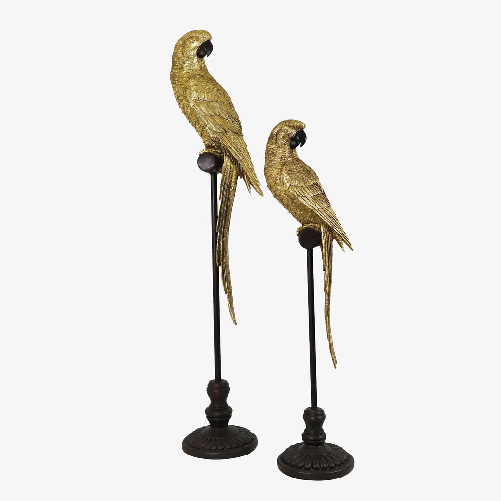 Parrots on Stand Golden