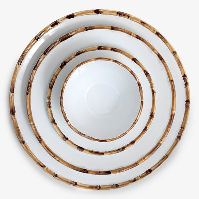 Bamboo Dinner Setting Plates Stacked