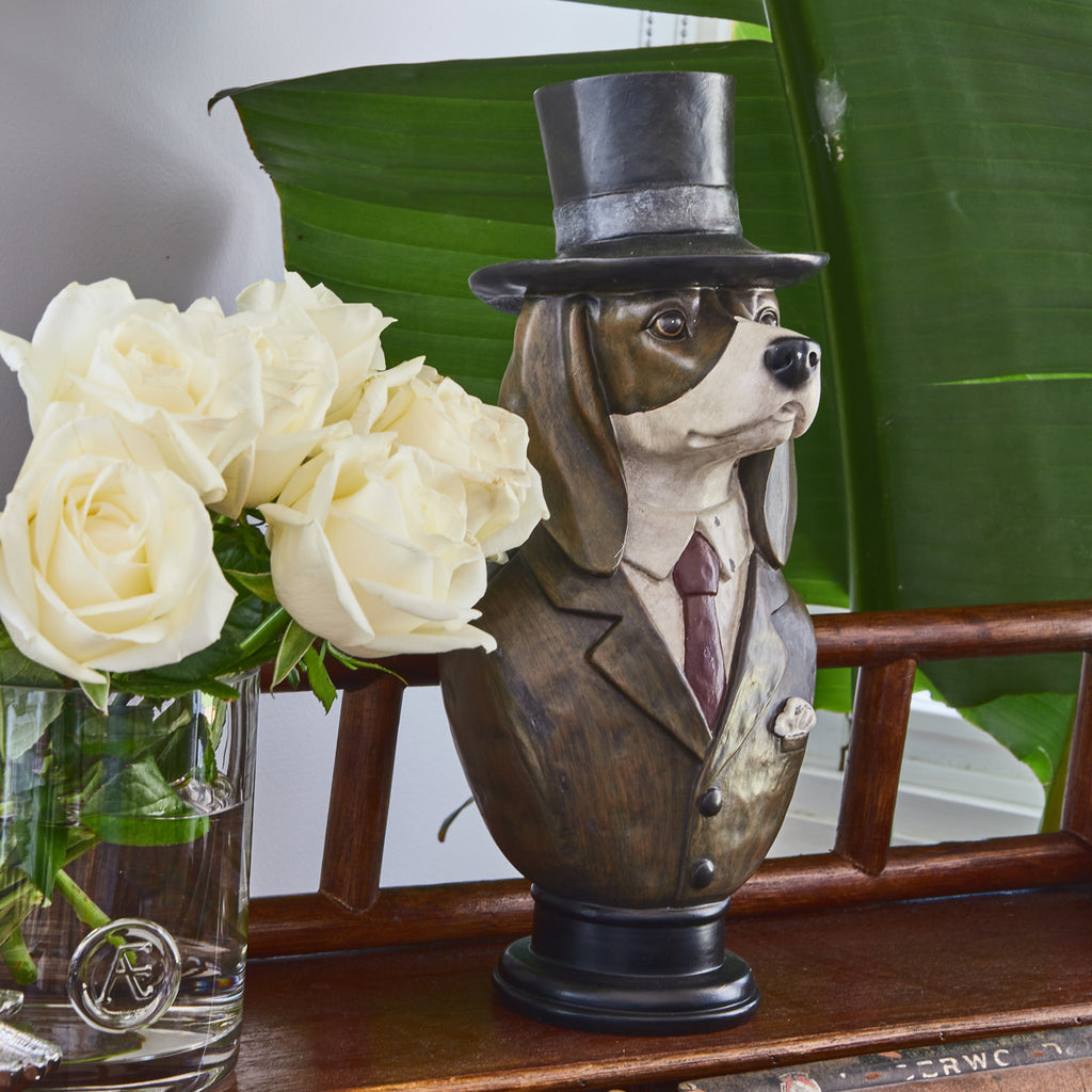 Dog With Top Hat Bust Styled