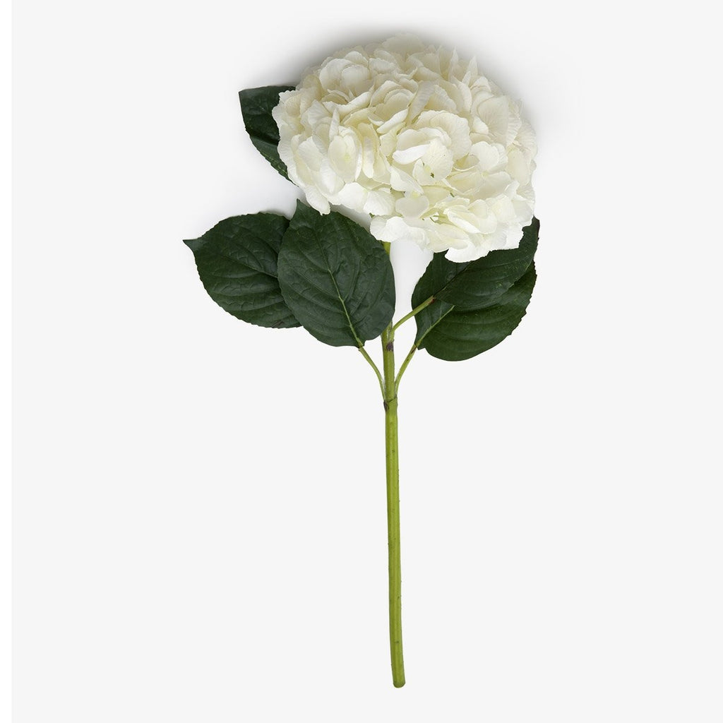 Artificial Hydrangea Stem With Leaf 60cm White