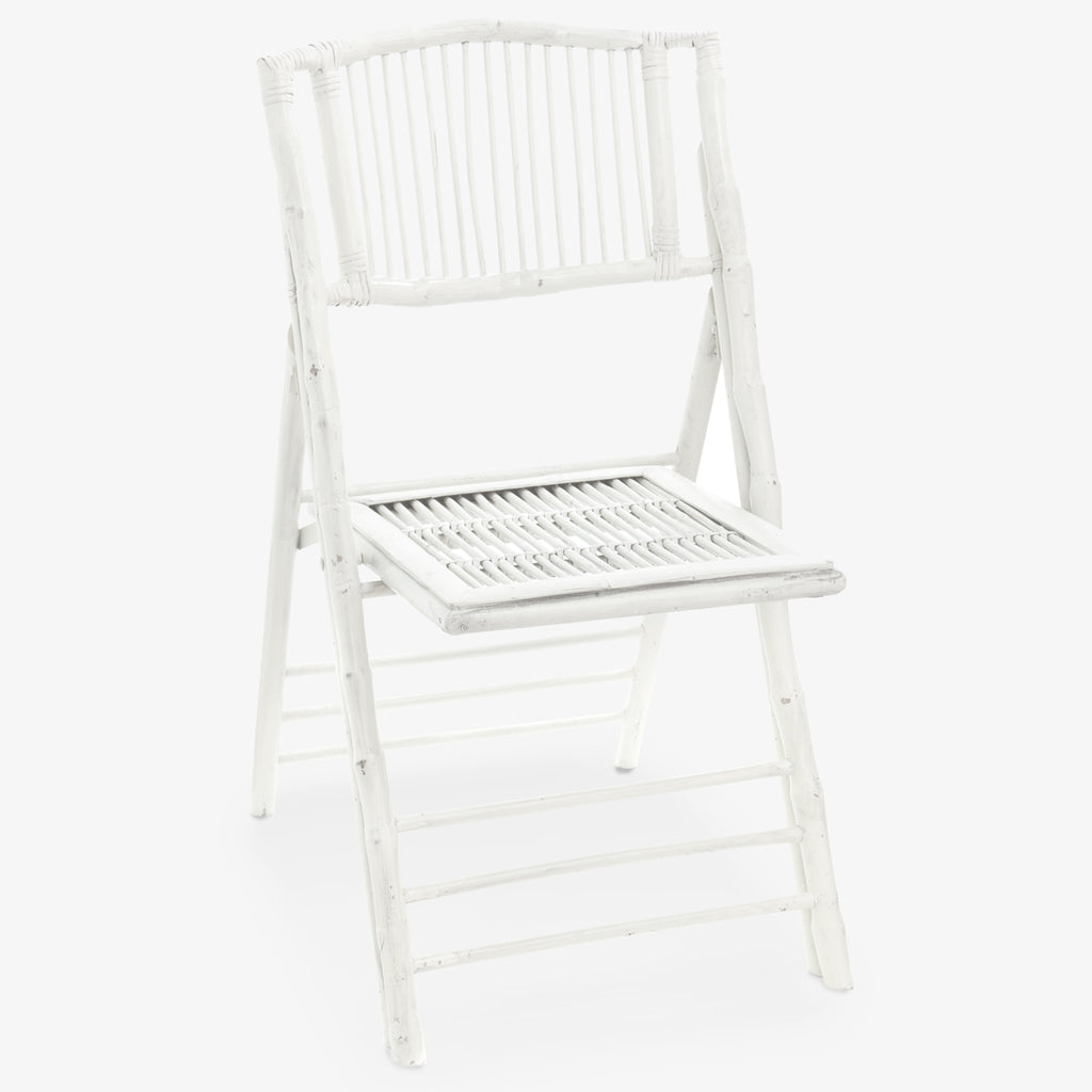 Bamboo Folding Chair White