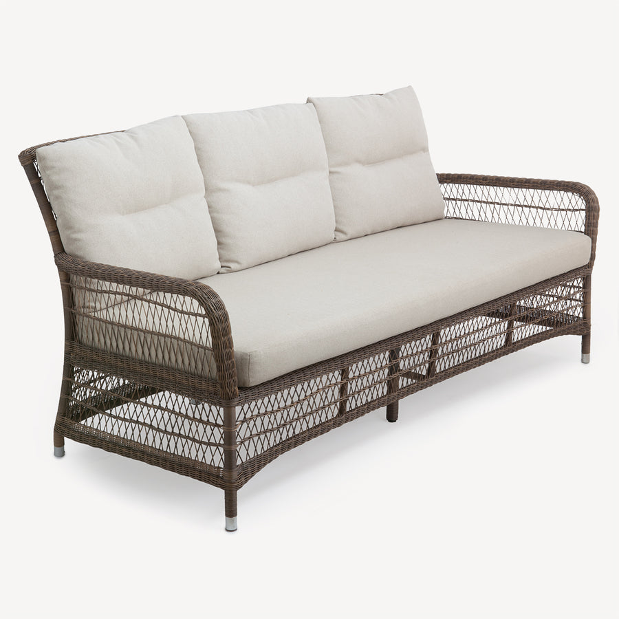 Hampton Outdoor 3 Seater Sofa Natural With Linen