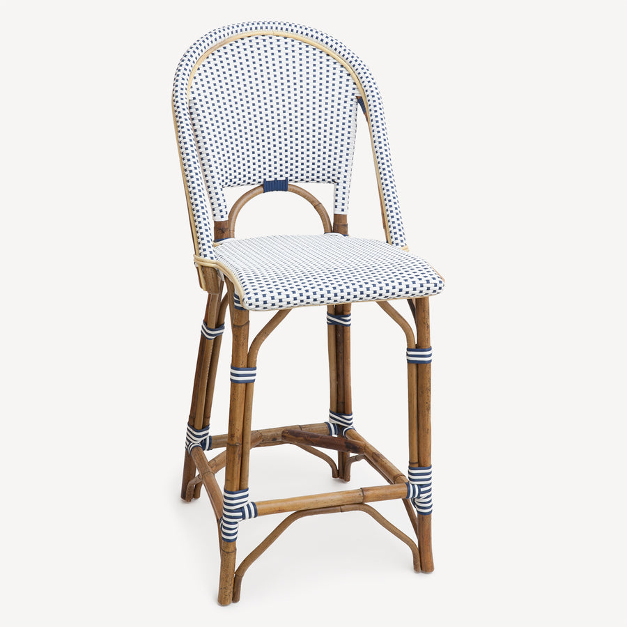 St Tropez Counter Bar Stool Single Weave Navy