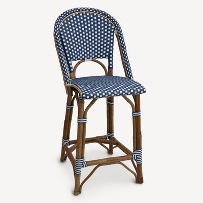 St Tropez Counter Bar Stool Double Weave Navy