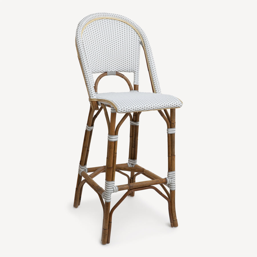 St Tropez Bar Stool Single Weave Grey