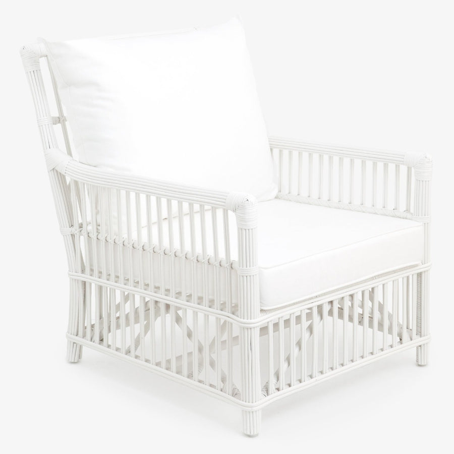 Bermuda Chair With Seat Cushion White Front