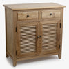 Oak 2 Door 2 Drawer Louvre Cabinet