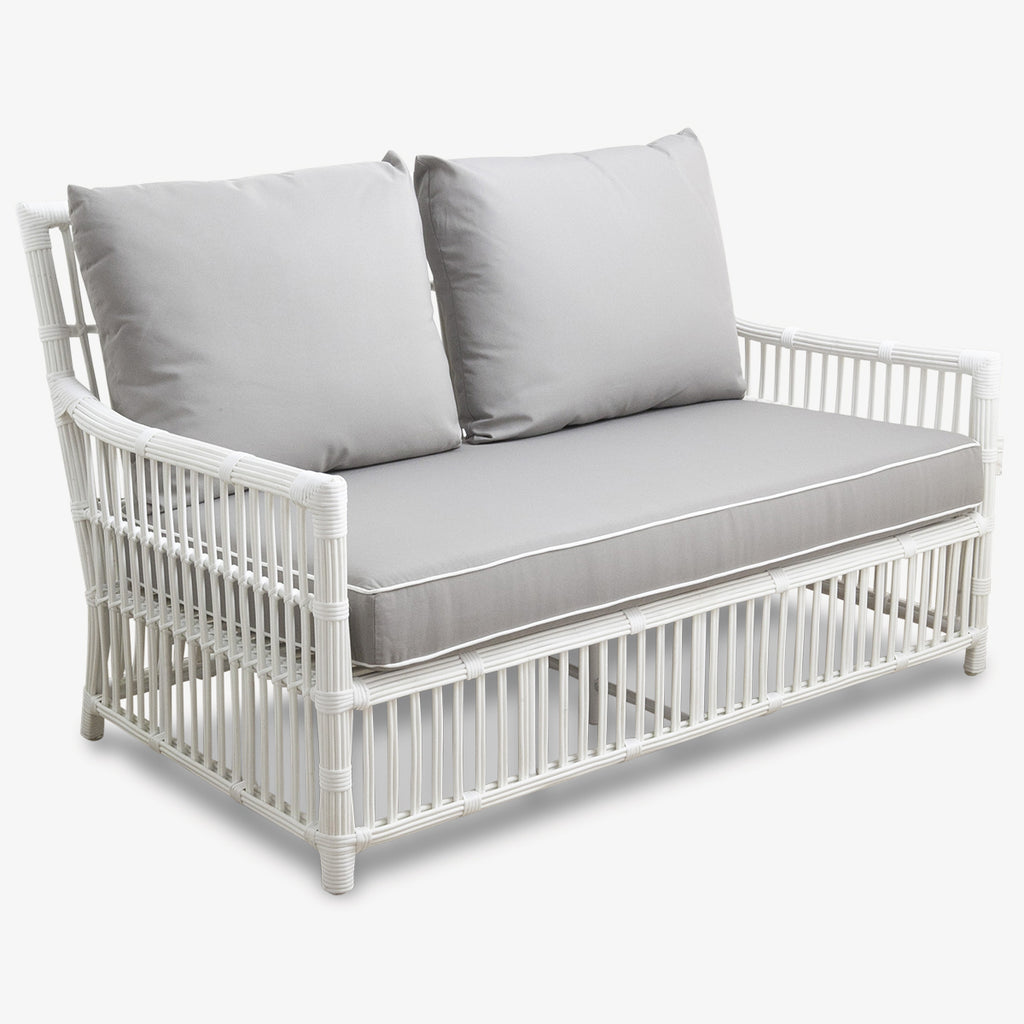 Bermuda Outdoor 2 Seater Sofa White With Grey Slipcover
