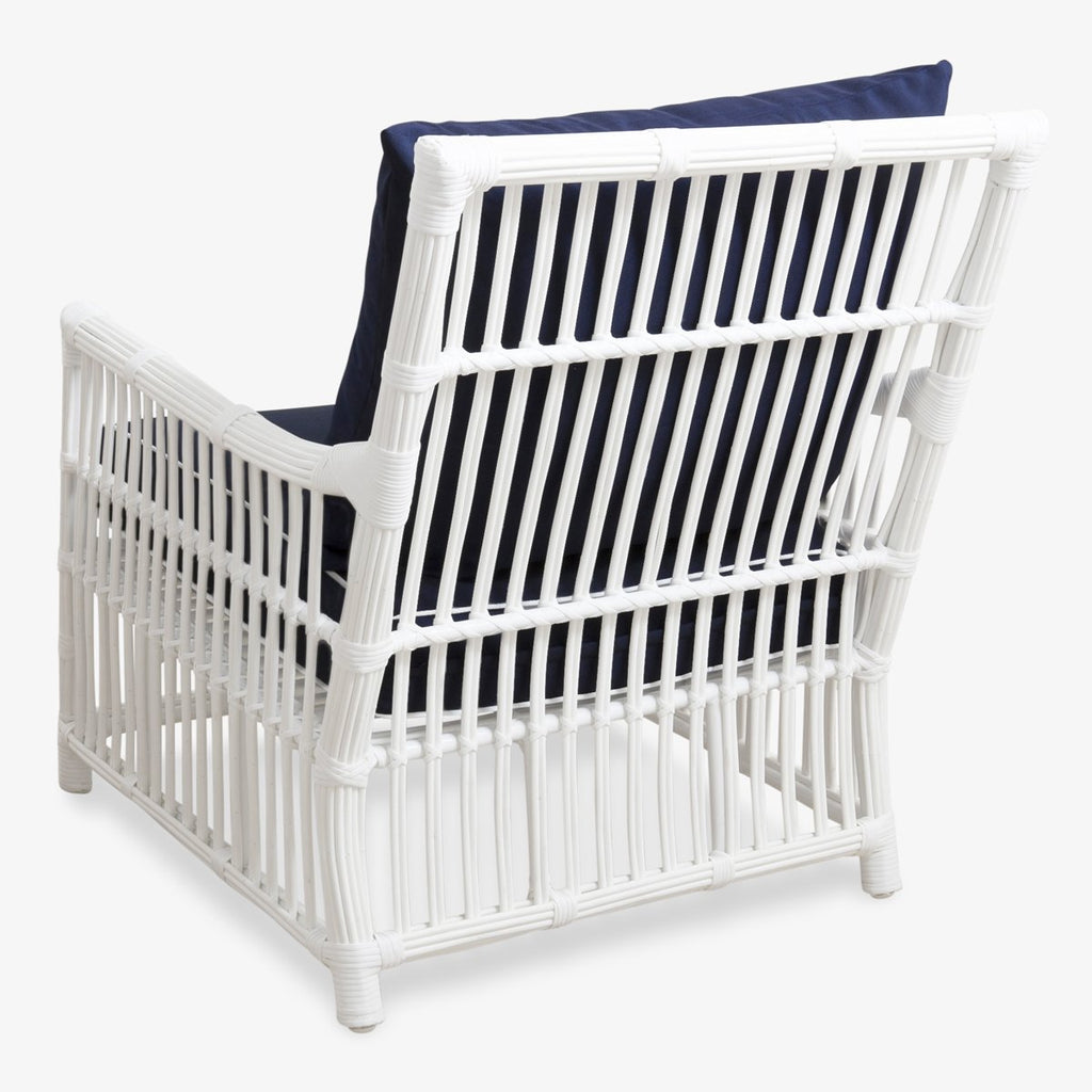 Bermuda Outdoor Chair White With Navy Slipcover