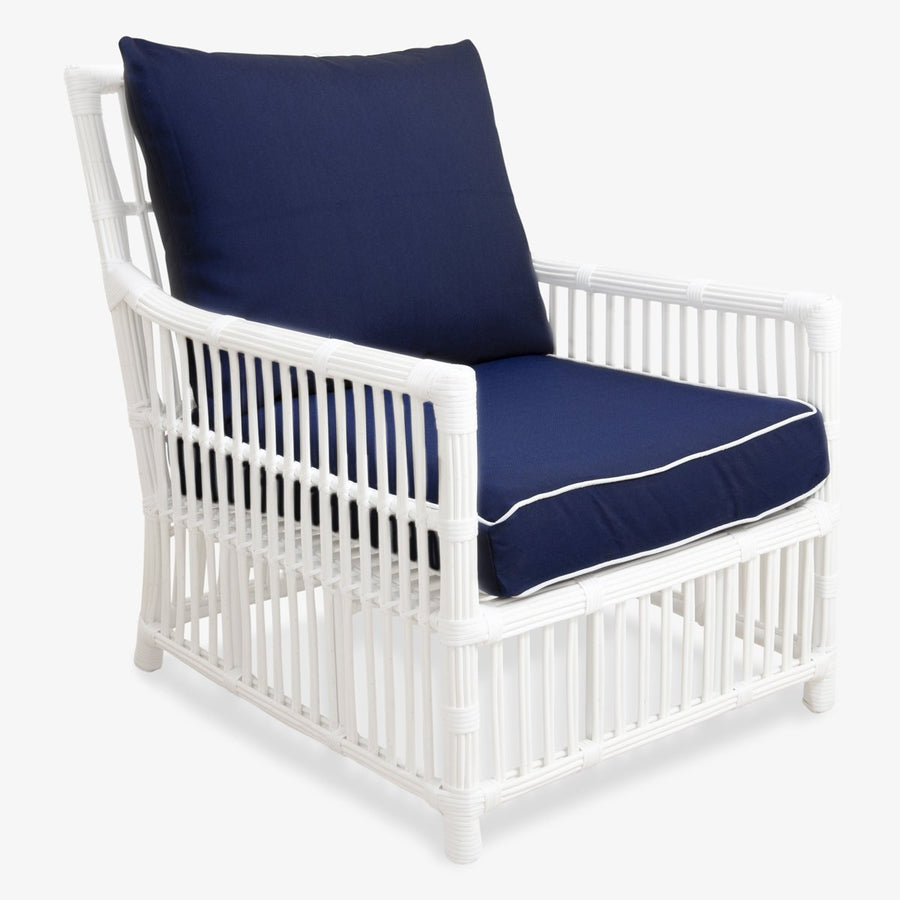 Bermuda Outdoor Chair White With Navy Slipcover