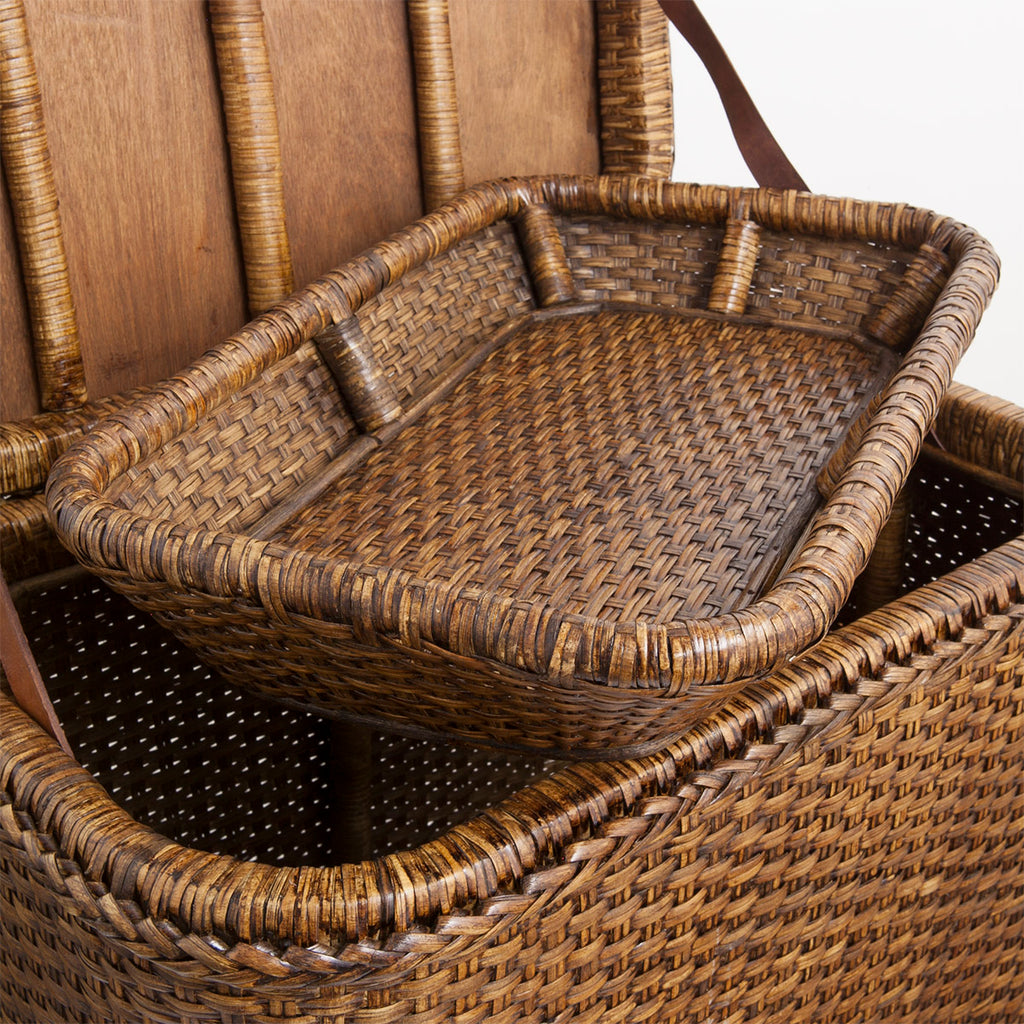 Rattan Bedside Chest Brown