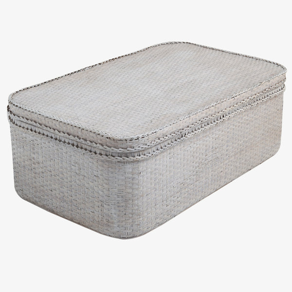 Rattan Coffee Table Chest White Alfresco Emporium