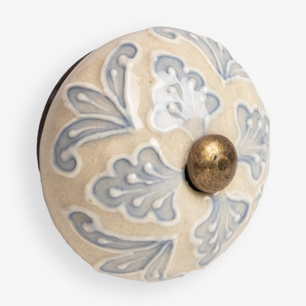 Fleur De Lis Ceramic Drawer Knob