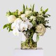 Fresh Flowers White Opulent With Large Vase Front