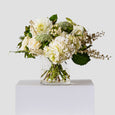 Fresh Flowers White Opulent With Small Vase Front