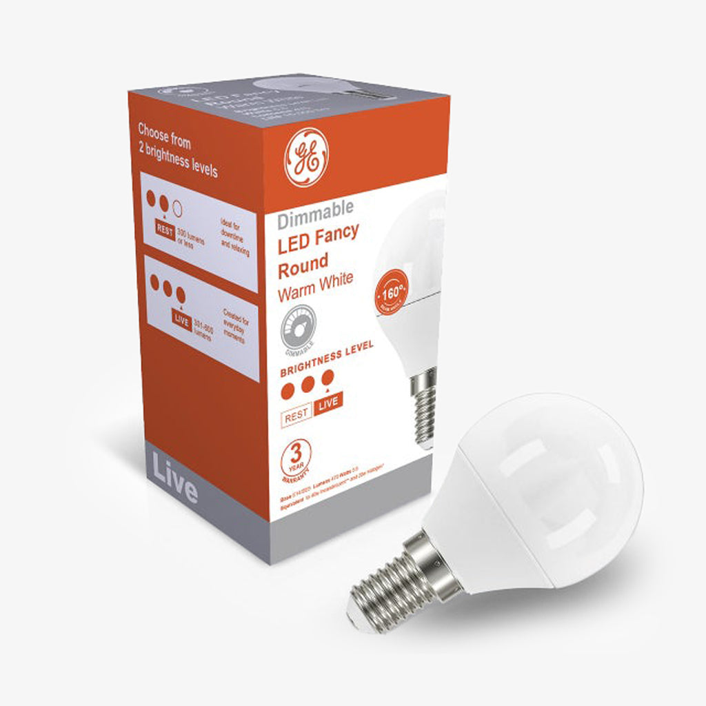 LED Globe Fancy Round Dimmable Narrow Screw