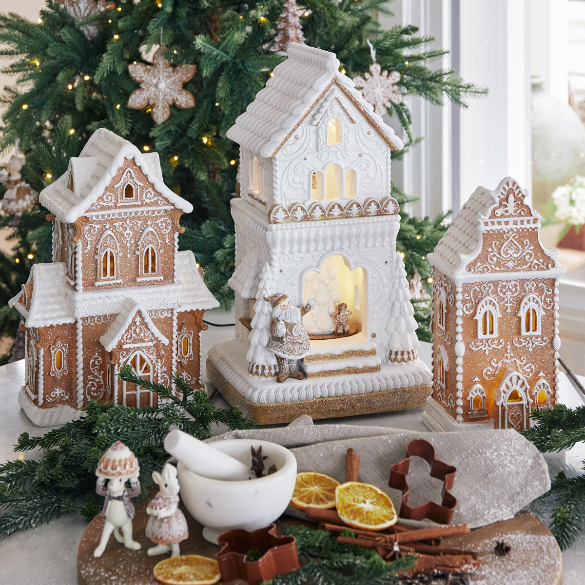 Christmas Décor Gingerbread House With LED Light Alfresco Emporium