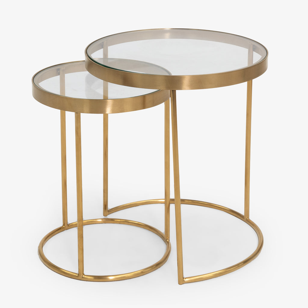 Glass Side Tables Set of Two