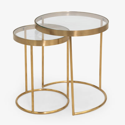 Glass Side Tables Set of Two Grouped
