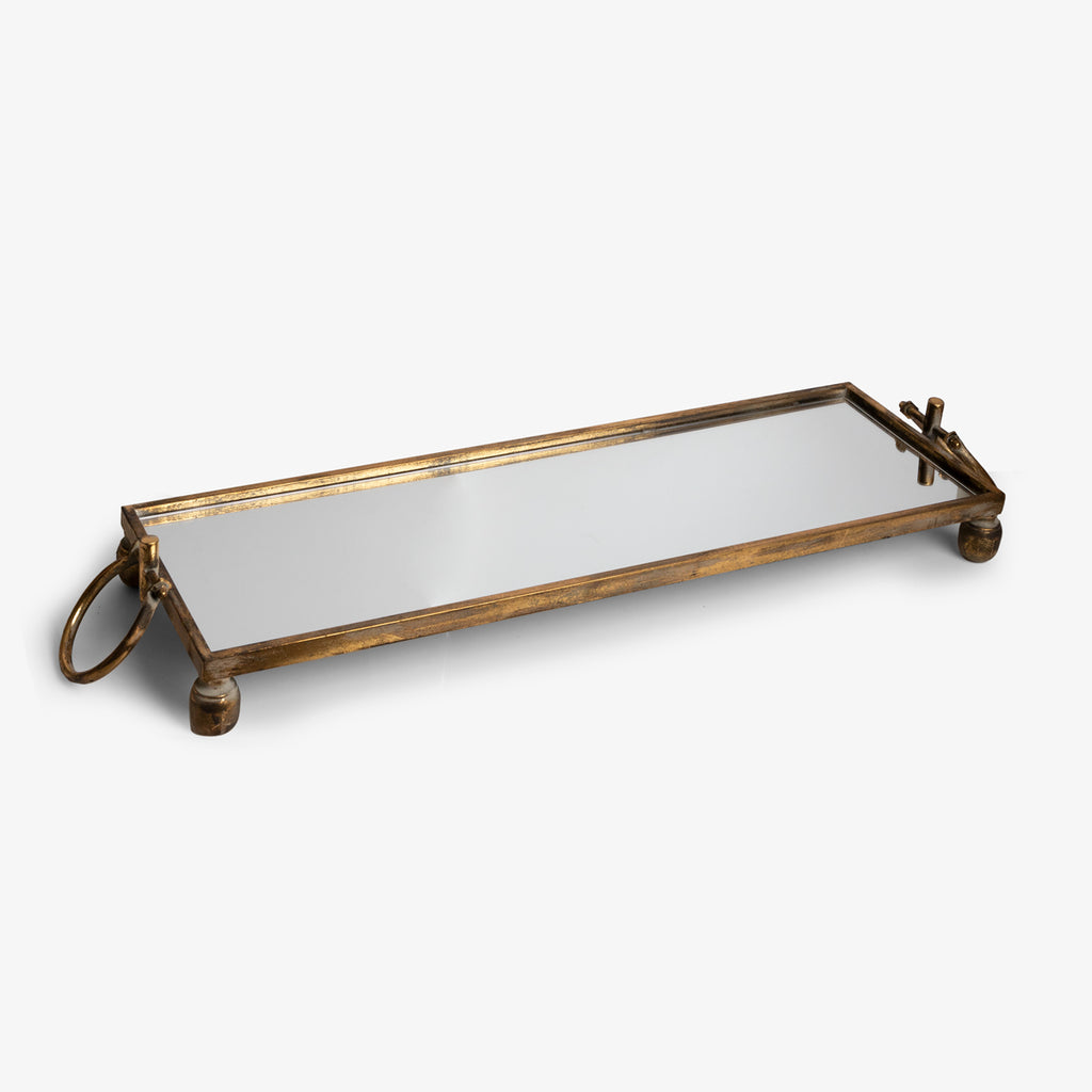 Gold Mirror Tray Side