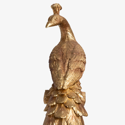 Gold Peacock On Stand Detail