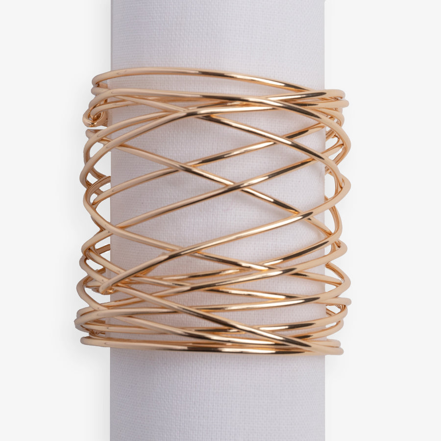 Gold Spiral Napkin Ring Front