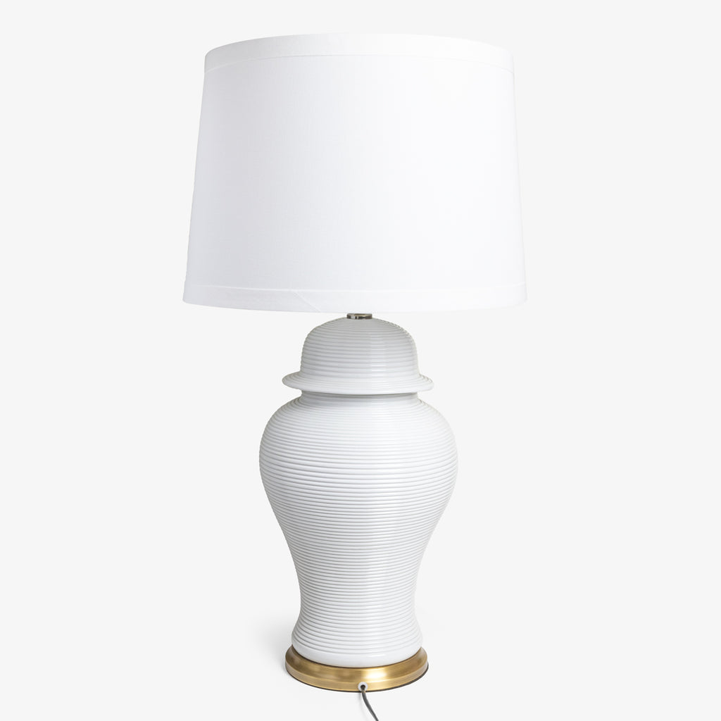 Brass Base Lamp White