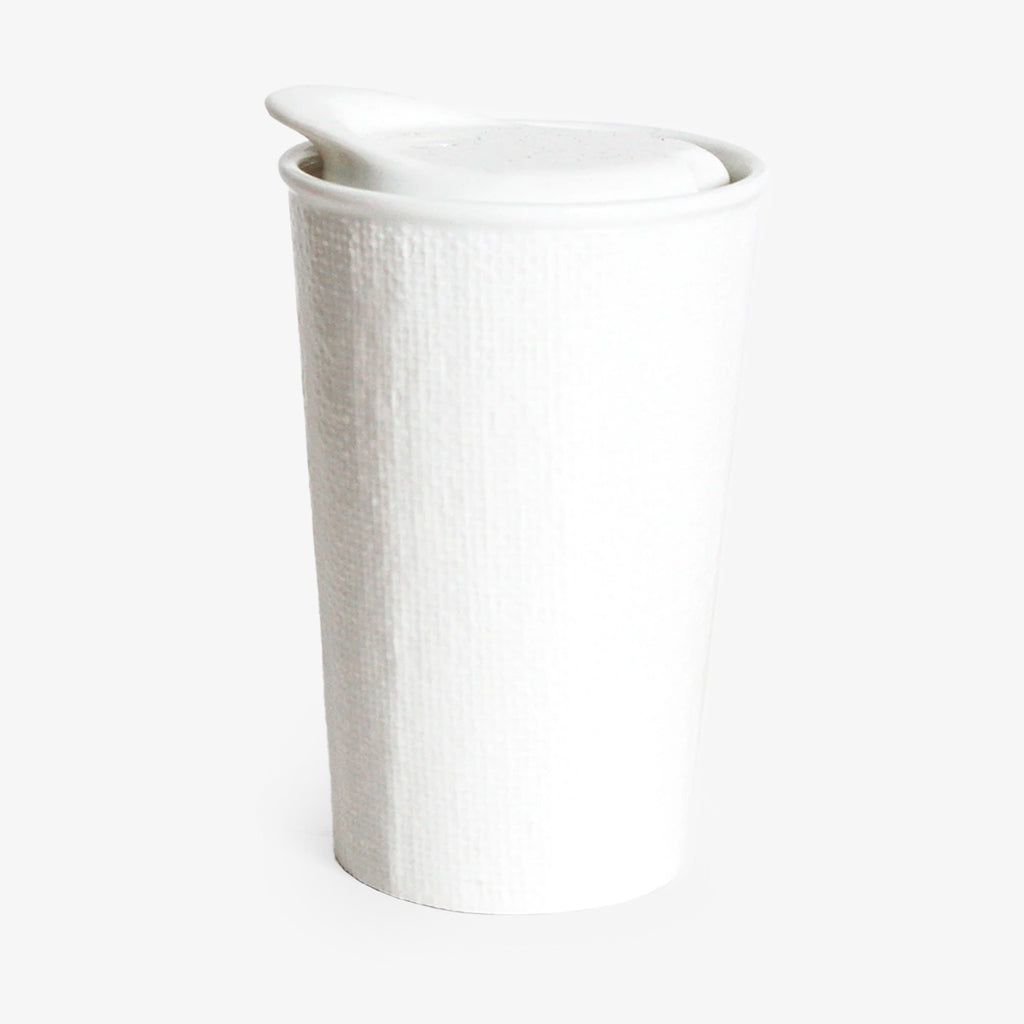 Coffee Cups Ceramic White Linen