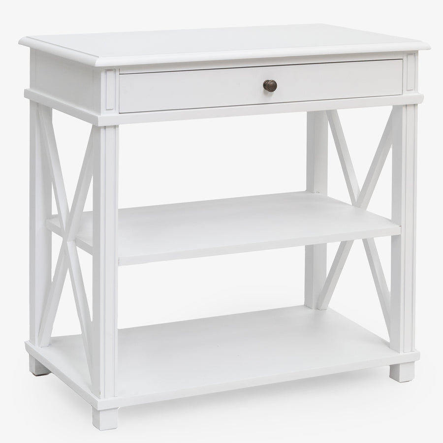 Large White Lakeside Bedside Table Front
