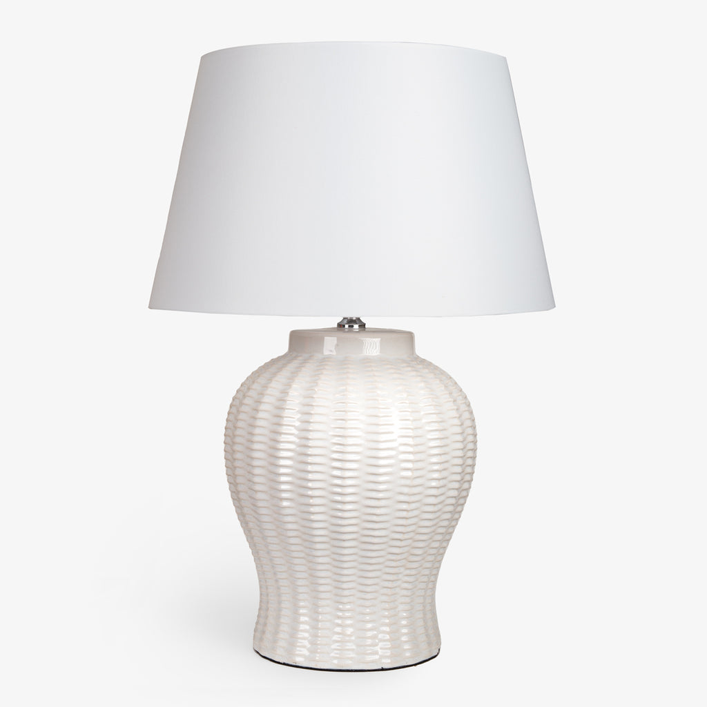 Woven Ceramic Lamp White