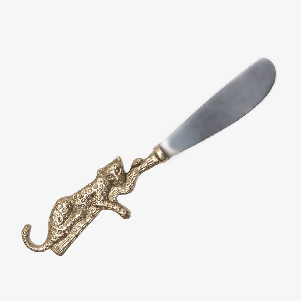 Leopard Pate Knife Brass