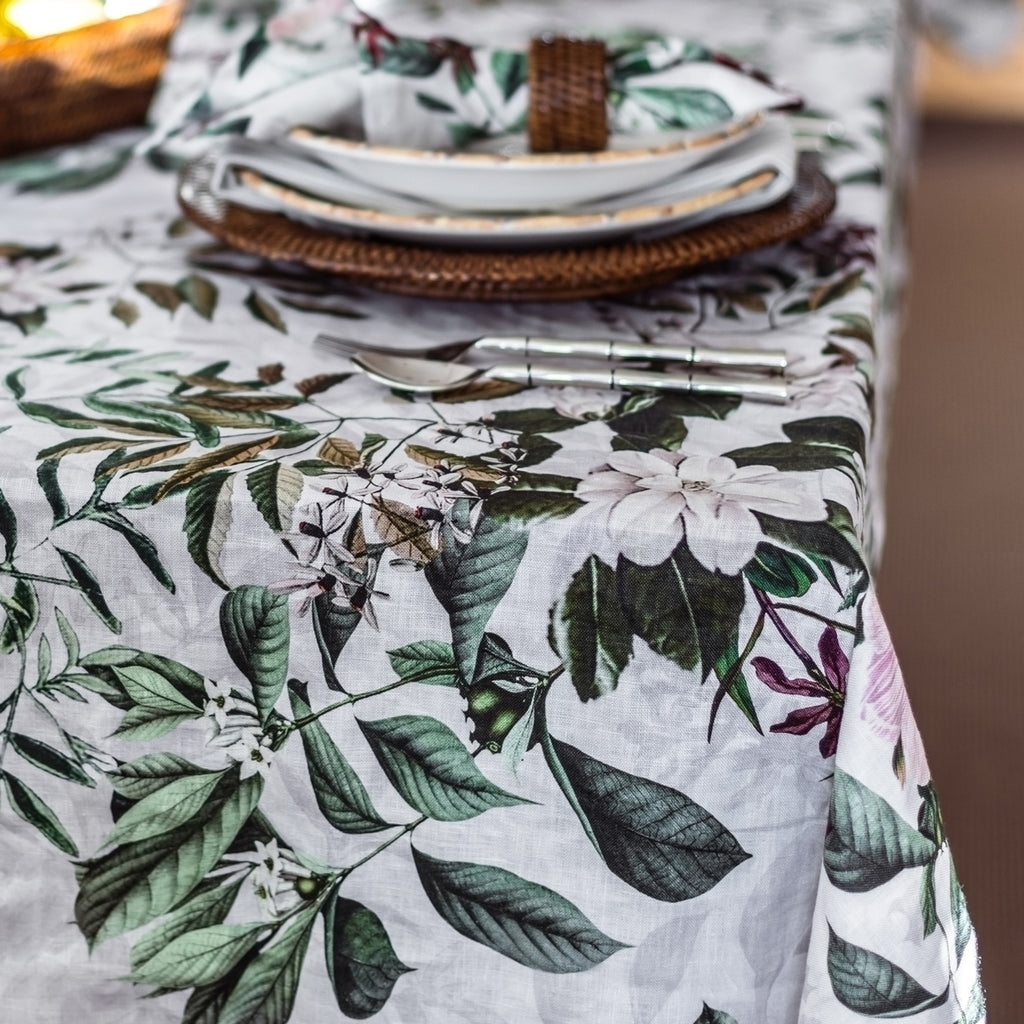 Linen Tablecloth Tranquil Garden