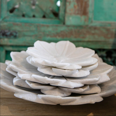 Marble Lotus Plates Stacked