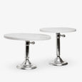 Marble and Nickel Cake Stand Large