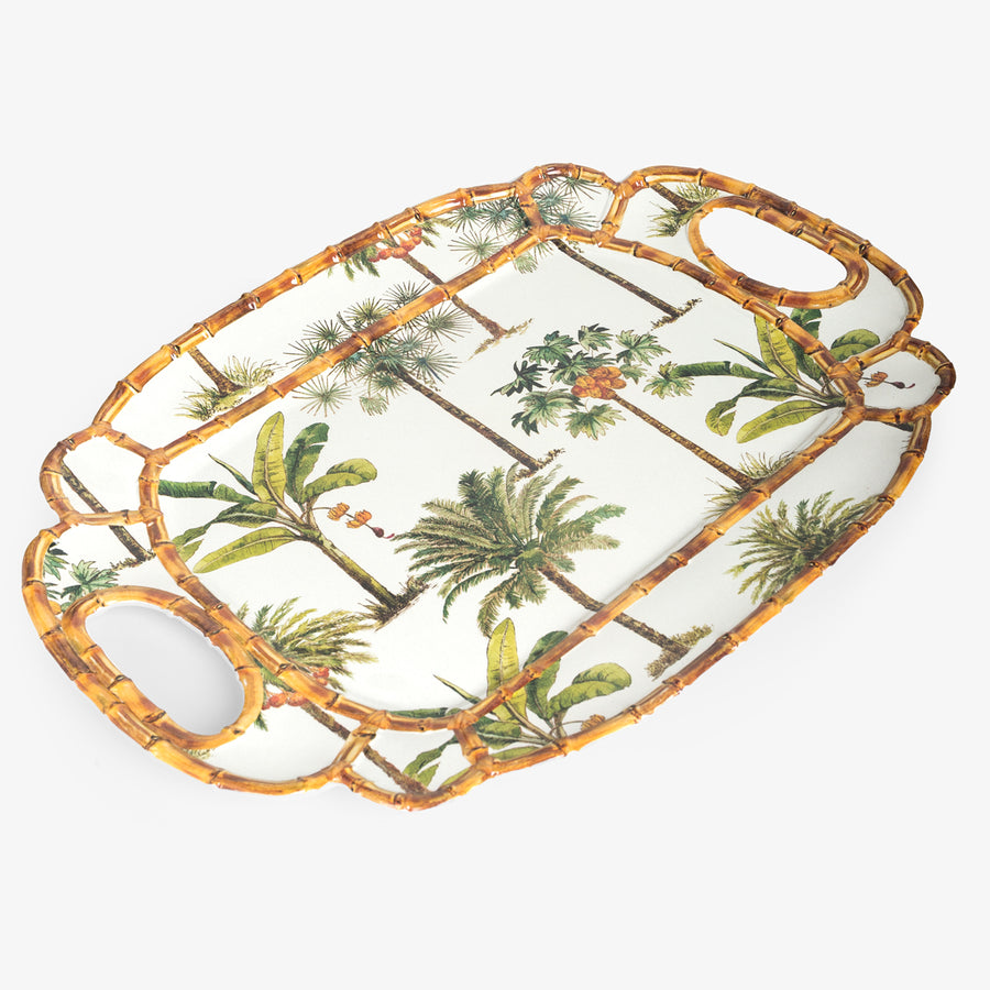 Melamine Palm Serving Tray Front