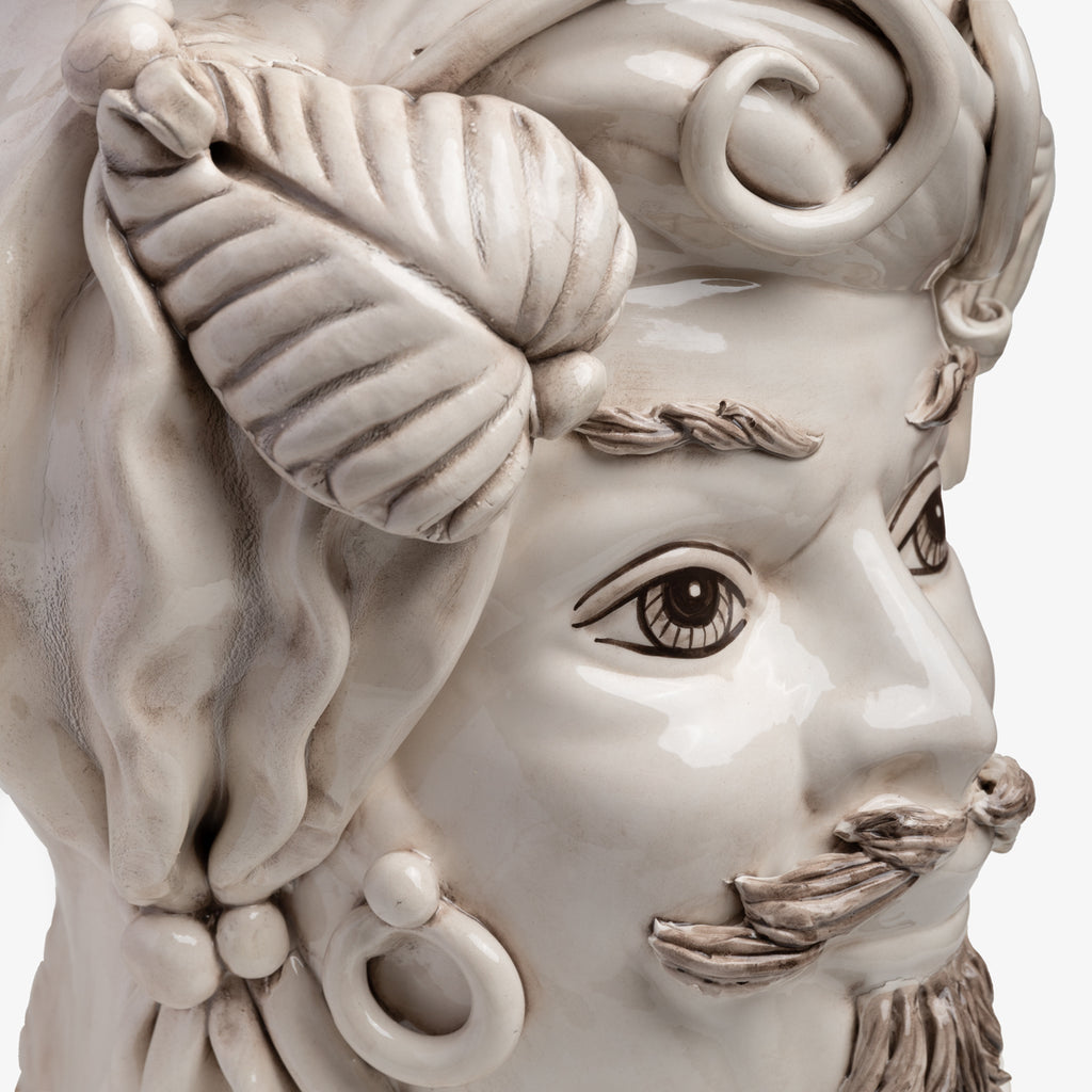 Moro Head Sicilian Man White 60cm